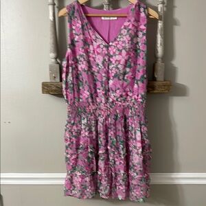 Vineyard Vines Pink and Purple Floral Dress size XL